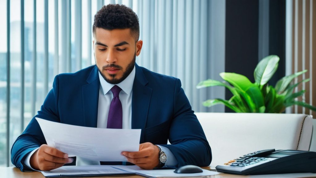 Photo Banker reviewing documents 